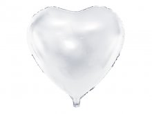 Folinis balionas "Širdis", balta (61cm)